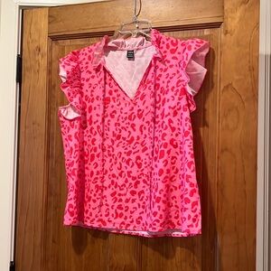 SHEIN animal print blouse